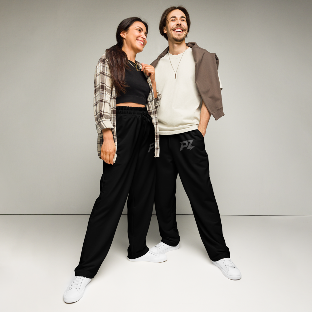 Wide leg joggers black